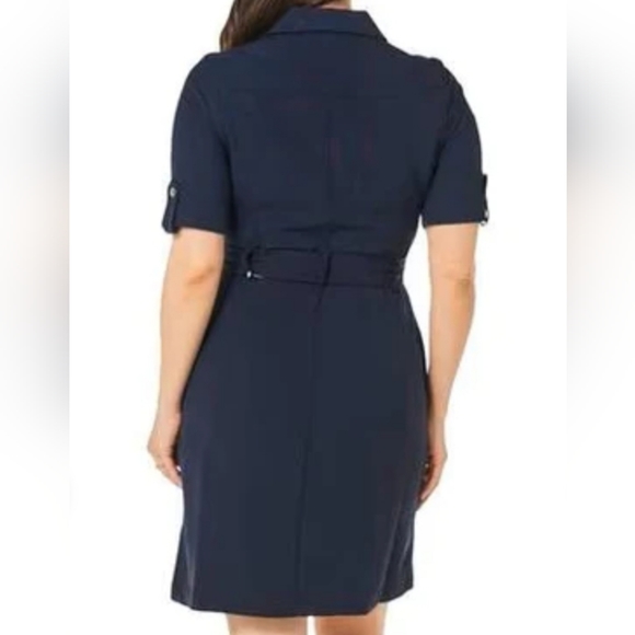 Sharagano Collared Chuffed Sleeve Button Down Dress - Picture 3 of 8